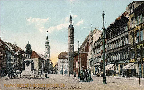 Görlitz, Obermarkt mit Kaiser Wilhelm-Denkmal