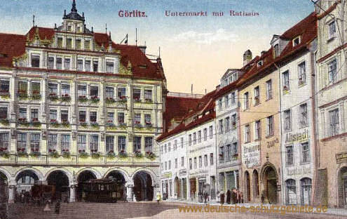 Görlitz, Untermarkt mit (neuem) Rathaus