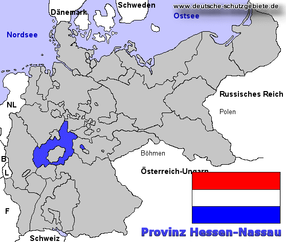 Hessen-Nassau, Lage im Deutschen Reich