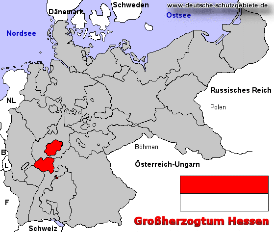 Großherzogtum Hessen, Lage im Deutschen Reich