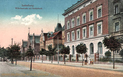 Insterburg, Wilhelmstraße mit Reichsbank