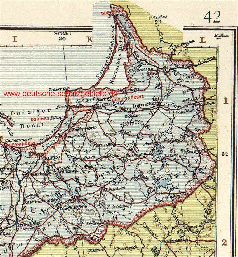 Karte Ostpreußen, 1914