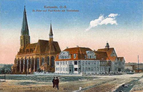 Kattowitz, St. Peter und Paul-Kirche mit Vereinshaus