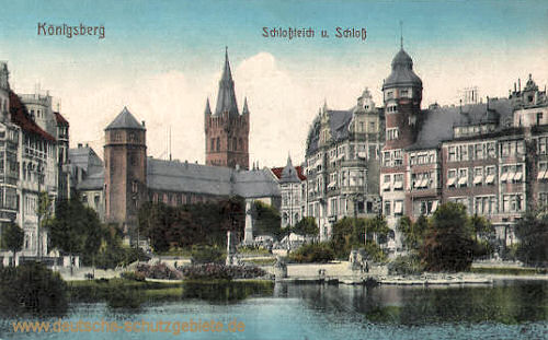 Königsberg i. Pr., Schlossteich und Schloss