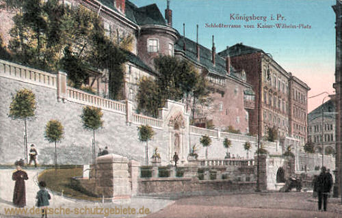 Königsberg i. Pr., Schlossterrasse vom Kaiser Wilhelm-Platz