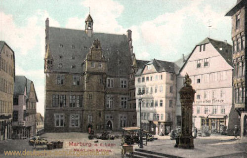 Marburg a. d. Lahn, Markt und Rathaus