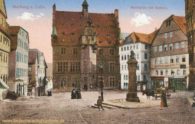 Marburg a. Lahn, Marktplatz mit Rathaus