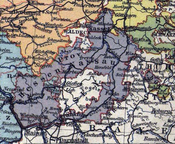 Hessen-Nassau, Landkarte 1900