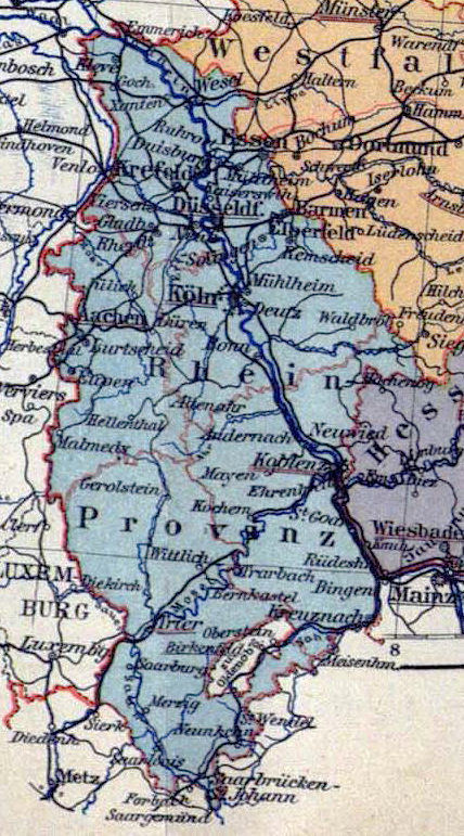 Rheinland, Landkarte 1900