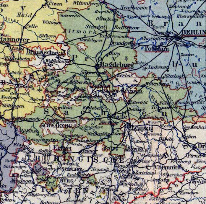 Provinz Sachsen, Landkarte 1900