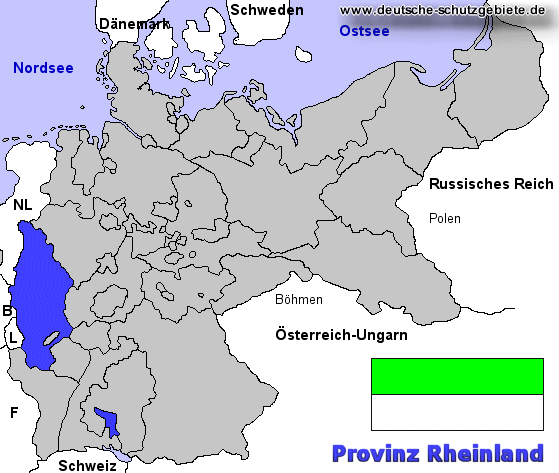 Rheinland, Lage im Deutschen Reich
