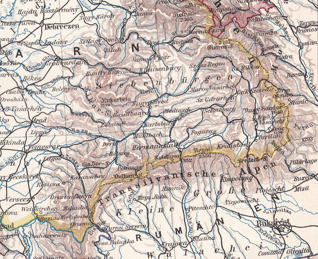 Siebenbürgen, Karte 1900