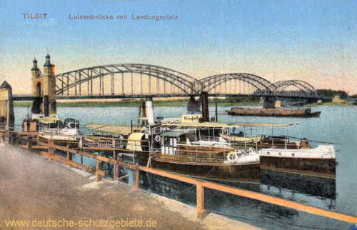 Tilsit, Luisenbrücke mit Landungsplatz