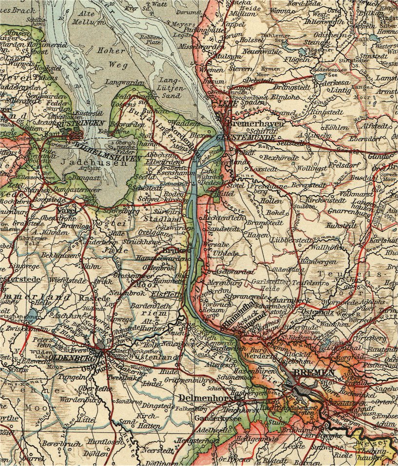 Bremen, Karte 1900