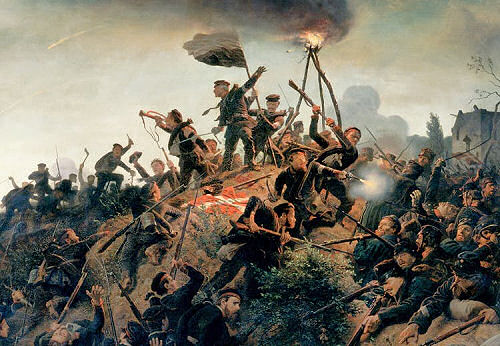 Die Erstürmung der Düppler Schanzen - Gemälde von Wilhelm Camphausen (1818 – 1885)