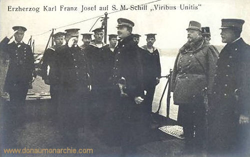 Erzherzog Karl Franz Josef auf S.M.S. Viribus Unitis