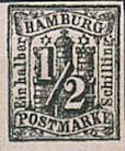 ½ Schilling, Hamburg Briefmarke 1859