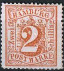 2 Schilling, Hamburg Briefmarke 1864