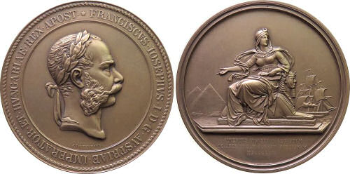 Kaiser Franz Joseph I,. Eröffnung des Suezkanals 1869