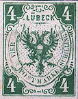 4 Schilling, Lübeck Briefmarke 1859