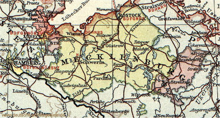 Großherzogtum Mecklenburg-Schwerin, Karte 1914