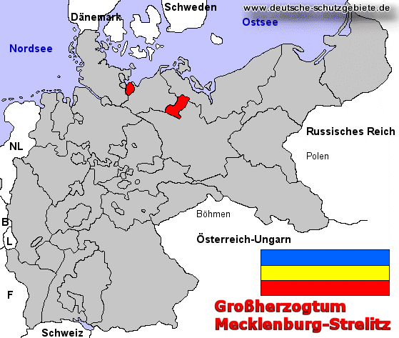 Großherzogtum Mecklenburg-Strelitz, Lage im Deutschen Reich