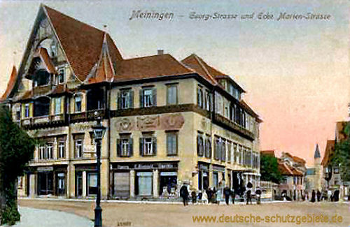 Meiningen, Georgstraße und Ecke Marienstraße