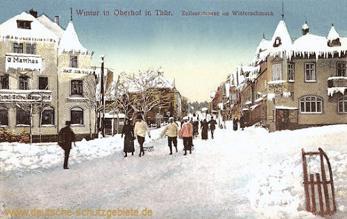 Oberhof, Zellaerstraße im Winterschmuck