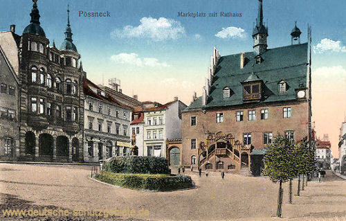 Pößneck, Marktplatz mit Rathaus