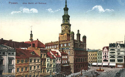 Posen, Alter Markt mit Rathaus