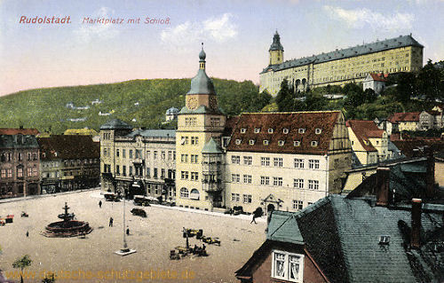Rudolstadt, Marktplatz mit Schloss