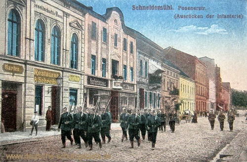 Schneidemühl, Posener Straße (Ausrücken der Infanterie)