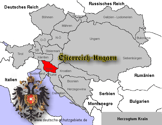 Krain, Lage in Österreich-Ungarn