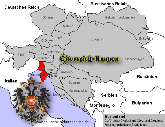 Küstenland, Lage in Österreich-Ungarn