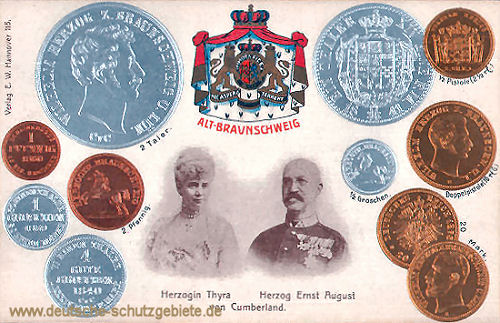 Alt-Braunschweig, Münzen, Herzogin Thyra und Herzog Ernst August von Cumberland