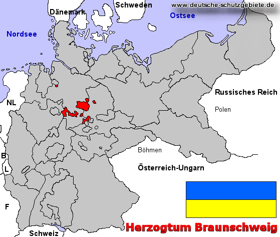Herzogtum Braunschweig, Lage im Deutschen Reich