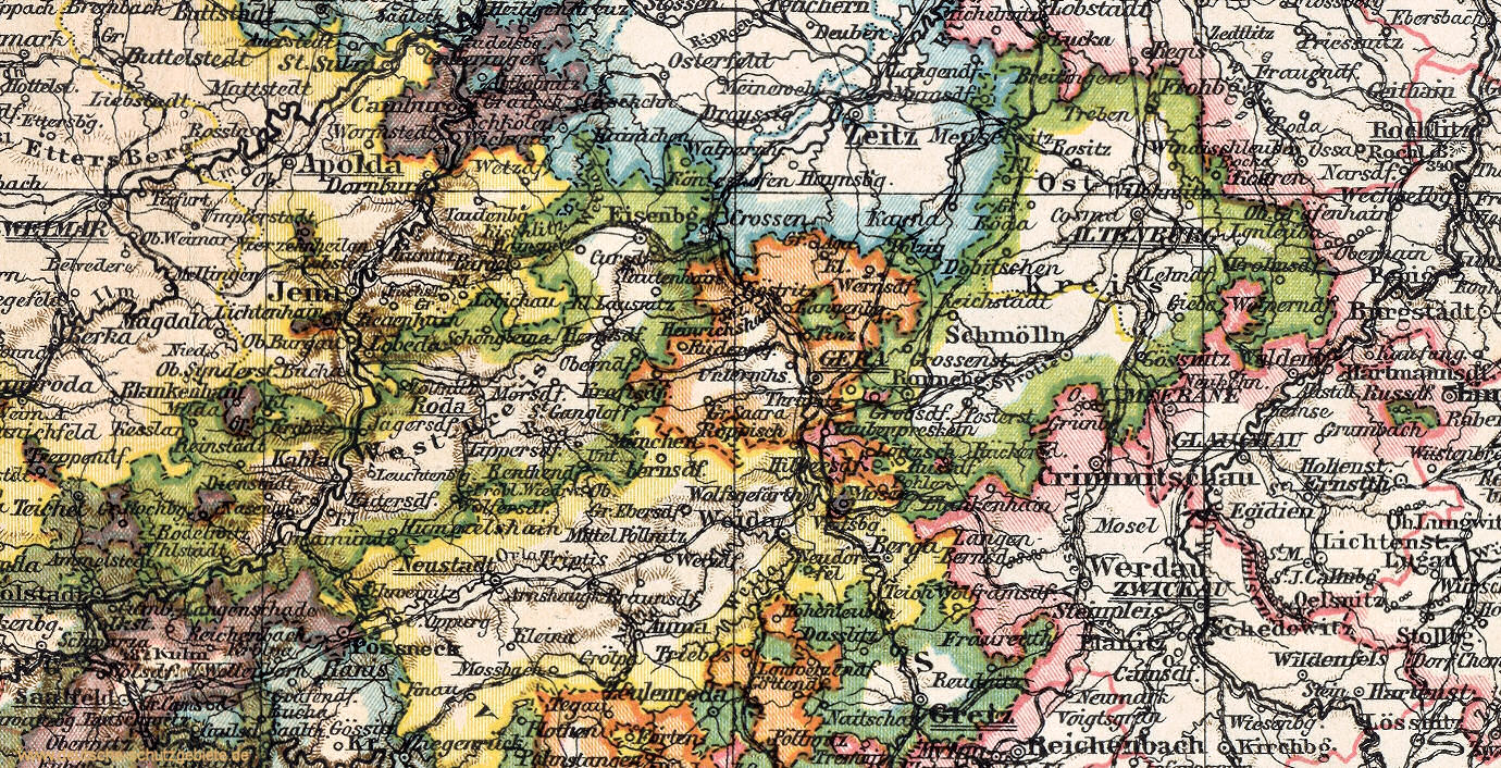 Herzogtum Sachsen-Altenburg, Karte