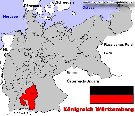 Königreich Württemberg, Lage im Deutschen Reich