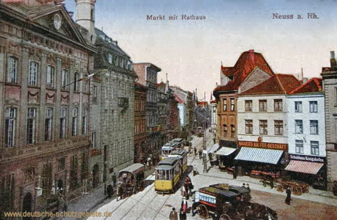 Neuss a. R. , Markt mit Rathaus