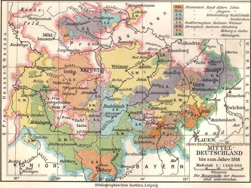 Thüringische Staaten, Übersichtskarte