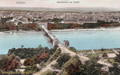 Koblenz, Rheinbrücke mit Schloss