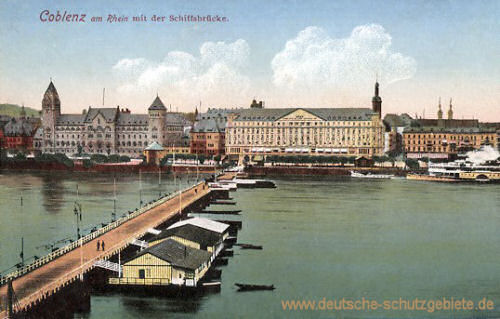 Koblenz am Rhein mit der Schiffsbrücke