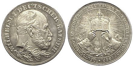 100. Geburtstag Wilhelm I., Deutscher Kaiser, Medaille 1897
