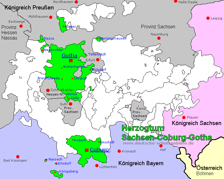 Herzogtum Sachsen-Coburg-Gotha, Karte