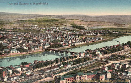 Trier mit Kaserne und Moselbrücke