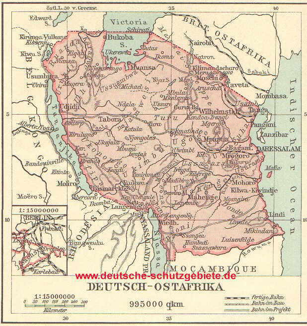 Deutsch-Ostafrika, Landkarte 1912