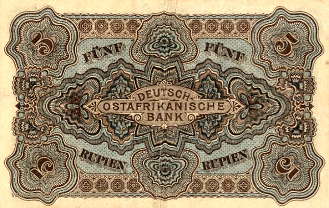 Deutsch-Ostafrikanische Bank 5 Rupien, 1905