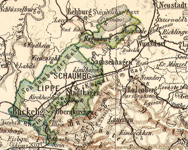 Fürstentum Schaumburg-Lippe, Landkarte