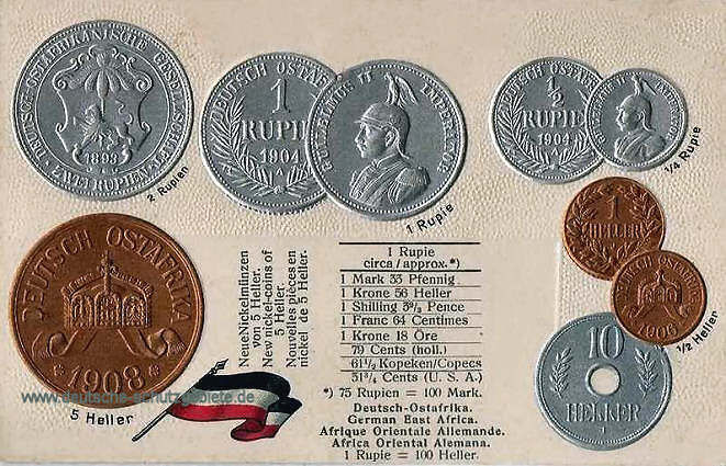 Deutsch-Ostafrika, Münzen