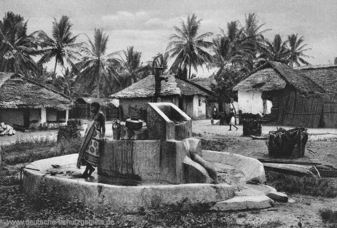 Deutsch-Ostafrika, Dorfbrunnen in Bagamoyo